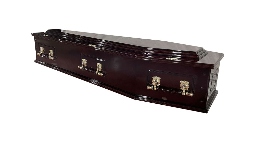 Premium Denman Solid Wood Coffin – Dark Cherry