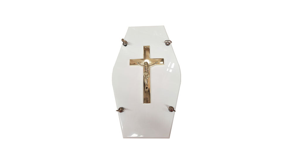 Crucifixion Cross Decore, Plain, Wide - Gold