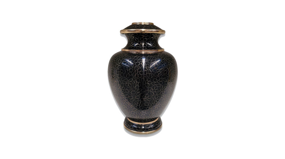 Golden Night Cloisonne Urn - Black, Gold