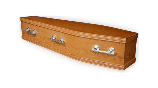 Serenity Flat Lid Coffin - Oak