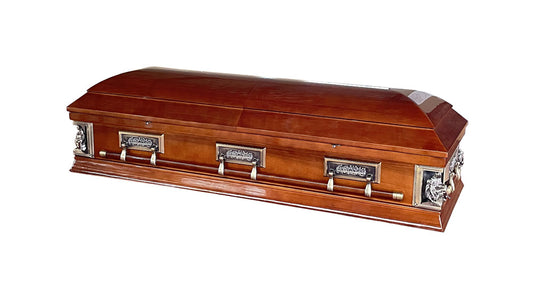 Premium Last Supper & Pieta Casket (Solid Wood) – Brown