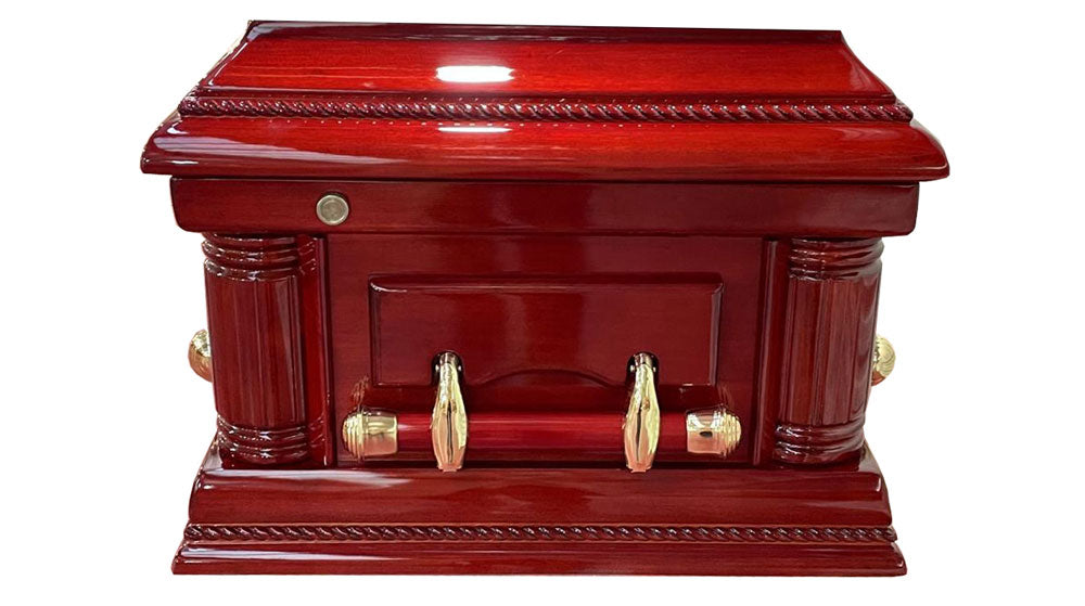 Premium Solid Wood Mahogany Casket - Rosewood