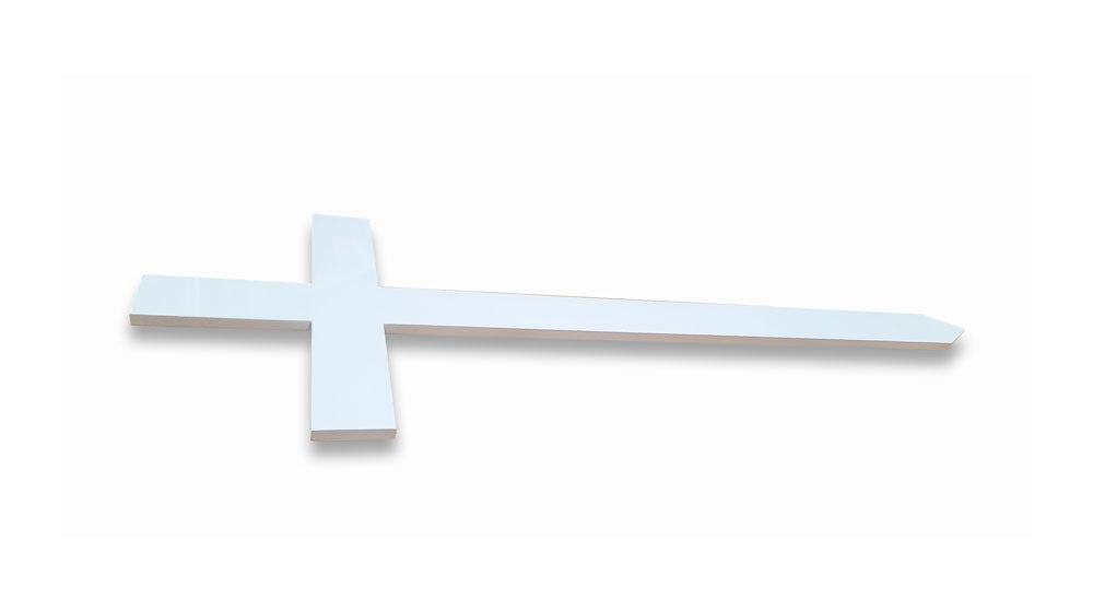 Grave Marker Cross, Wooden Gloss-White