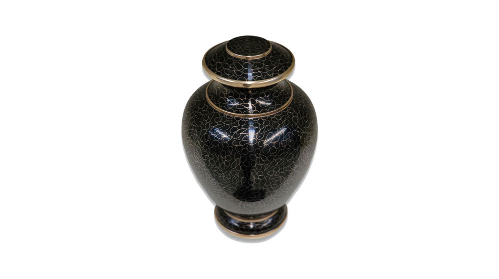 Golden Night Cloisonne Urn - Black, Gold