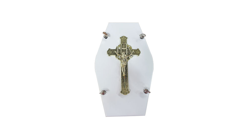 Crucifixion Cross Decore, Wide - Gold Patterned