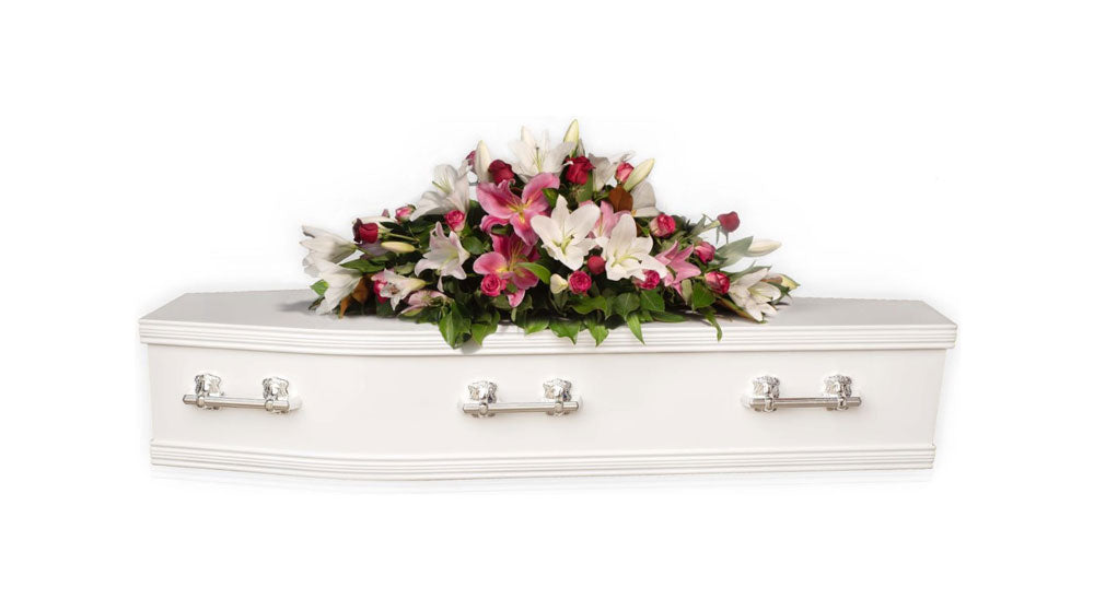 Serenity Flat Lid Coffin - White