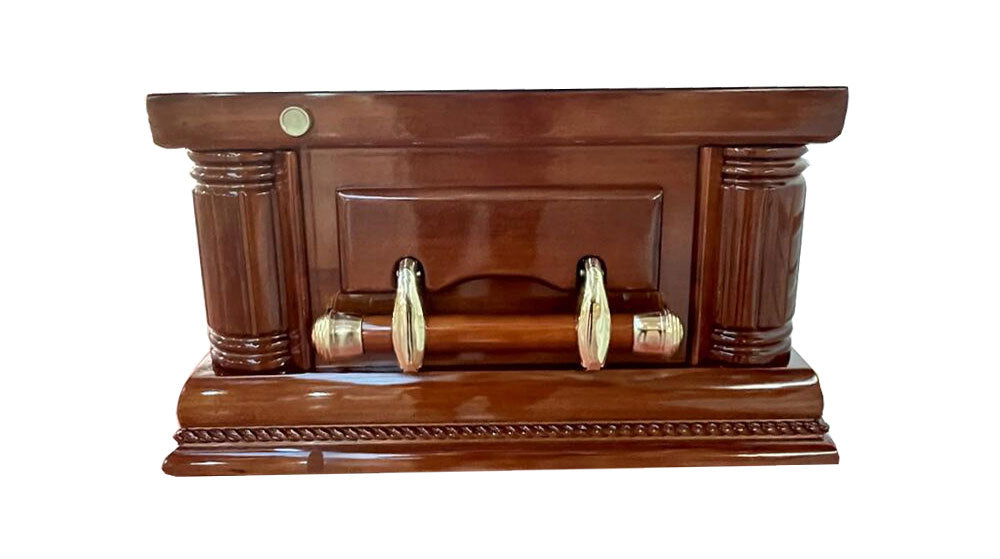 Premium Solid Wood Mahogany Casket - Brown