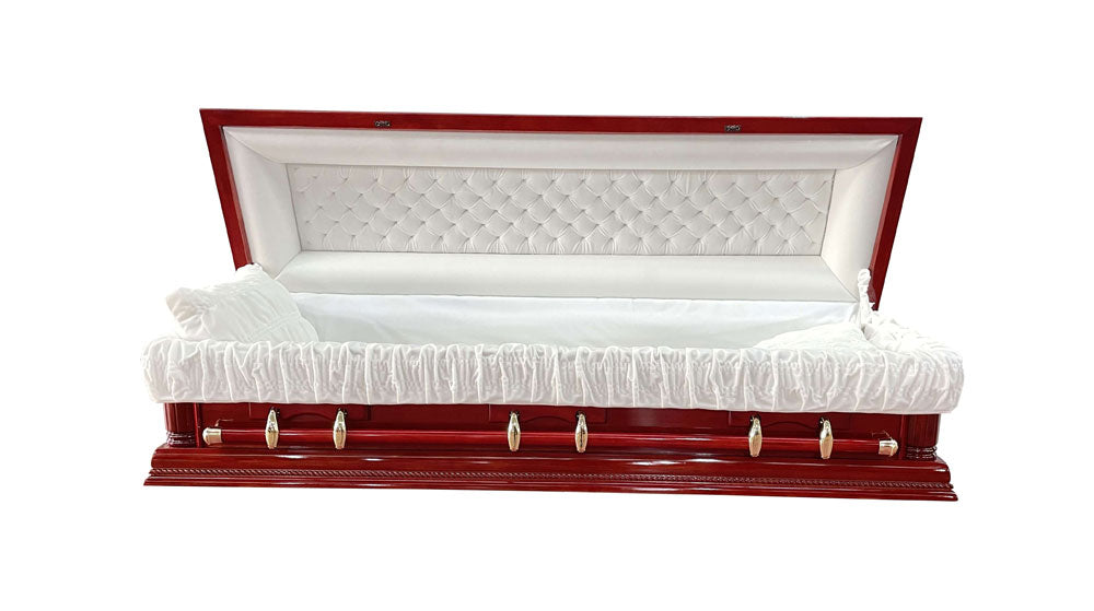 Premium Solid Wood Mahogany Casket - Rosewood