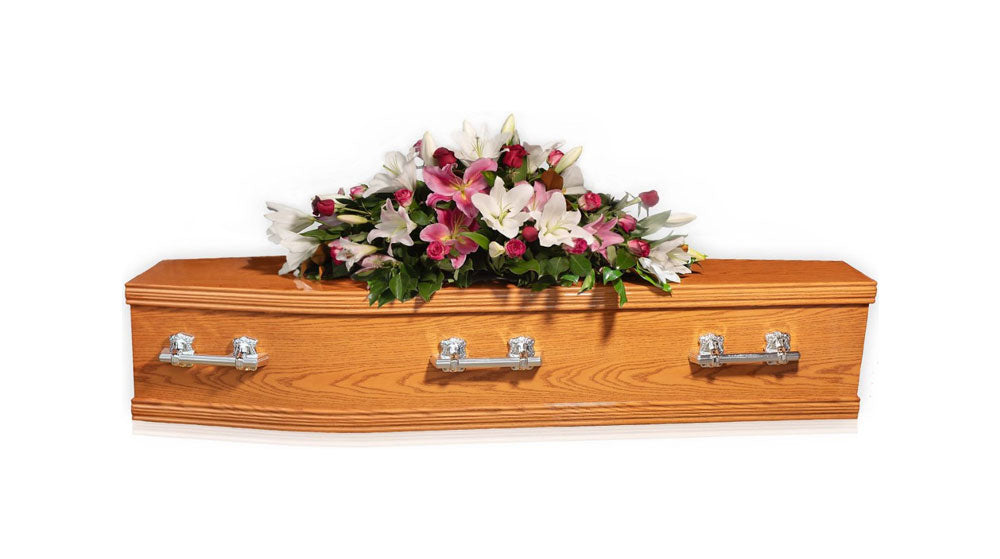 Serenity Flat Lid Coffin - Oak