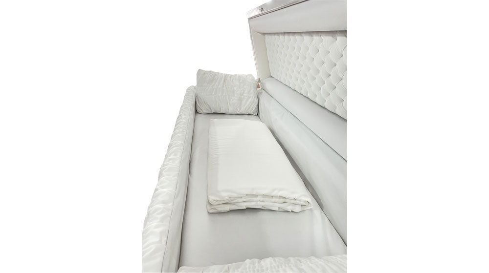Premium Solid Wood Mahogany Casket -White