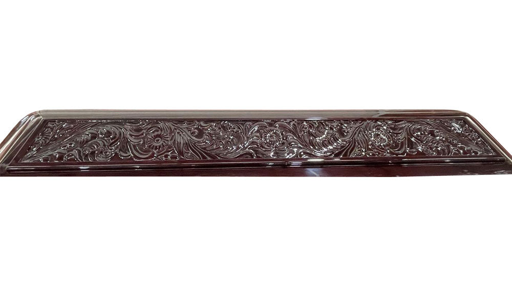 Emperor Carving Solid Mahogany Casket -Dark Cherry