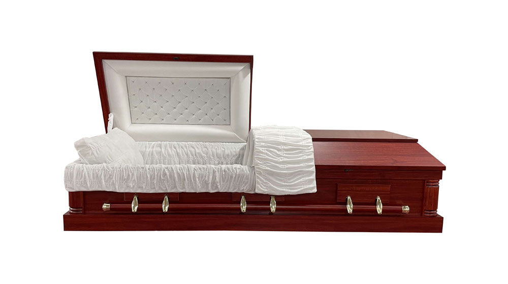 Engineered Solid Timber Casket  (Half Lid) - Cherry