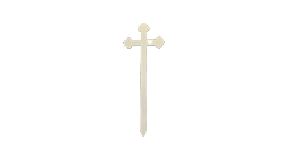 Orthodox Grave Marker Cross, Wooden Gloss - White