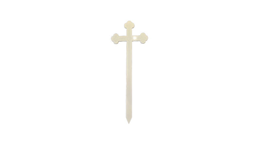 Orthodox Grave Marker Cross, Wooden Gloss - White