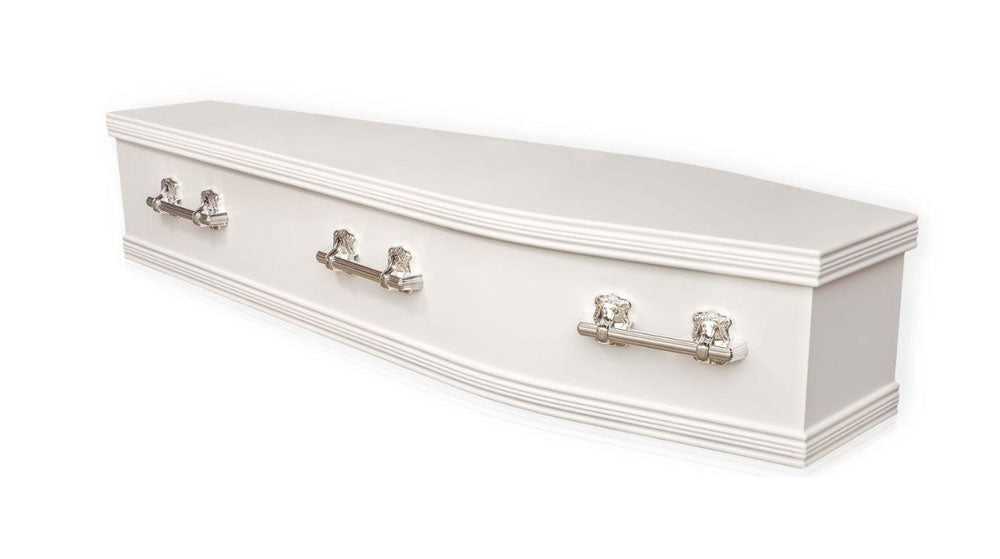 Serenity Flat Lid Coffin - White