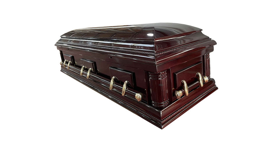 Premium Solid Mahogany Casket - Dark Cherry