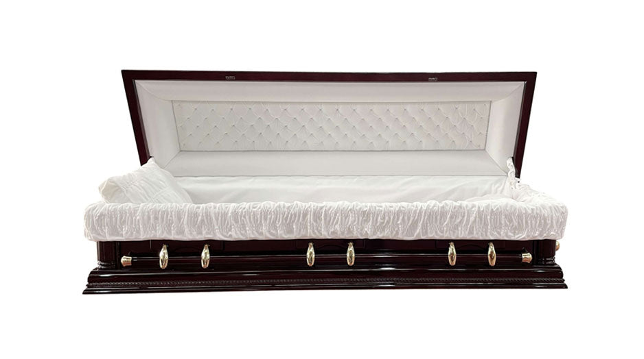 Premium Solid Mahogany Casket - Dark Cherry