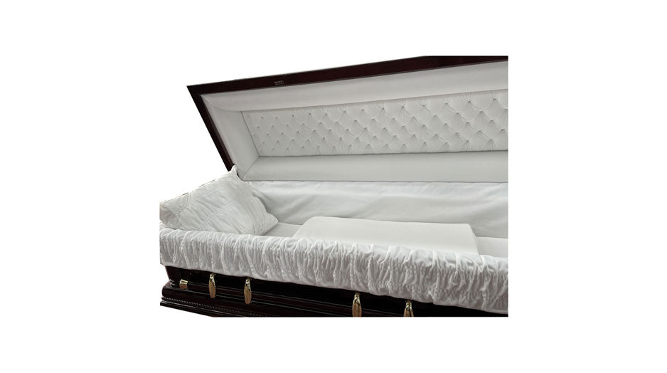 Premium Solid Mahogany Casket - Dark Cherry