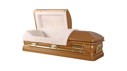 Opulent Metal Casket – Light Gold