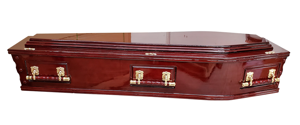 Traditional Denman Triple Raised Lid Coffin - Rosewood