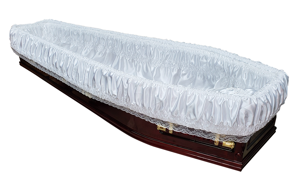 Traditional Denman Triple Raised Lid Coffin - Rosewood