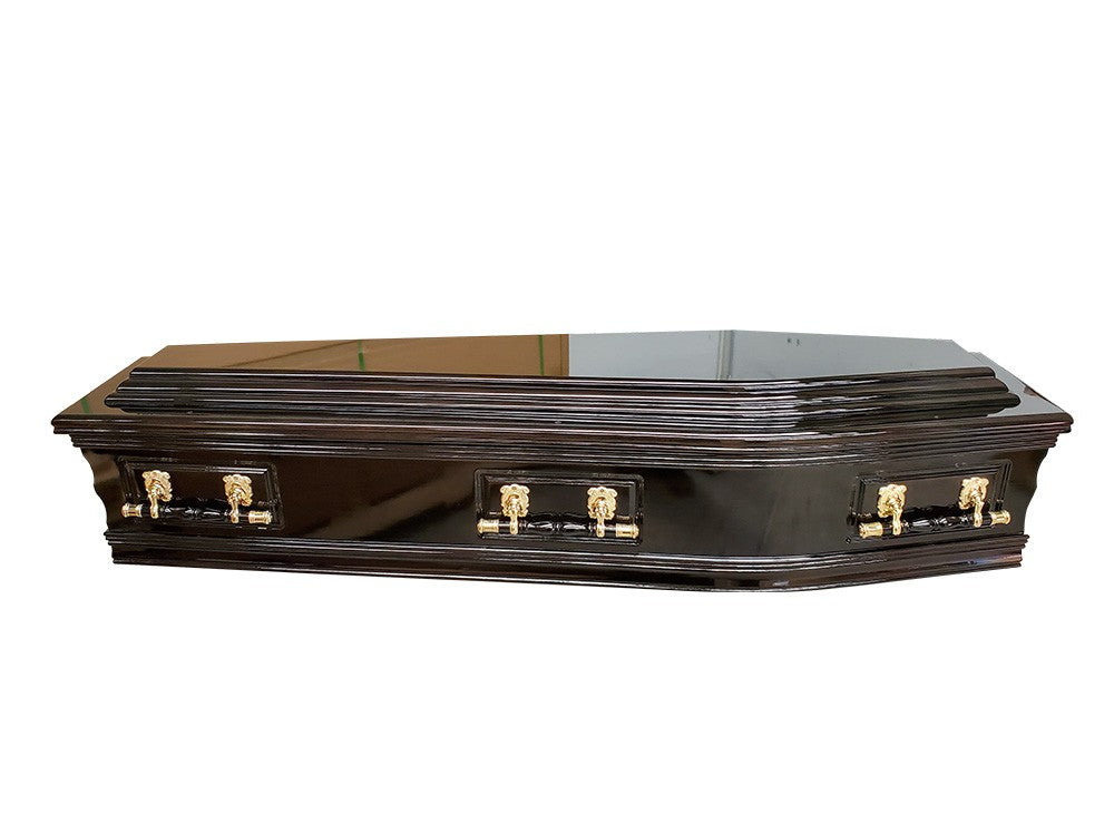 Traditional Denman Triple Raised Lid Coffin - Chocolate