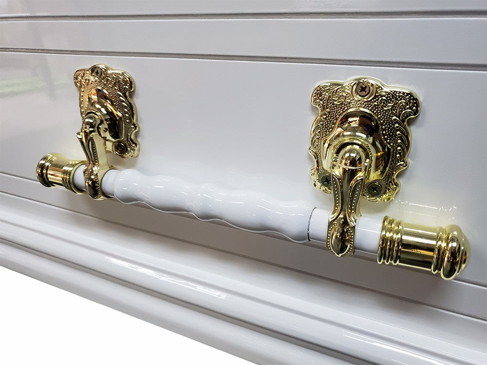 Grecian Urn MDF Casket (Half Lid) - White