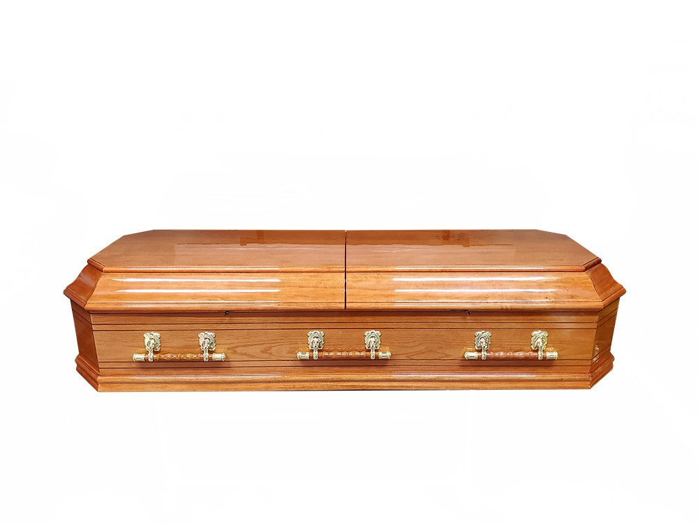 Grecian Urn MDF Casket (Half Lid) - Brown