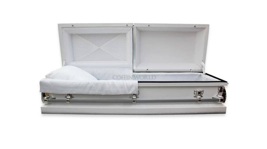 Angelique Metal Casket - Silver Trim