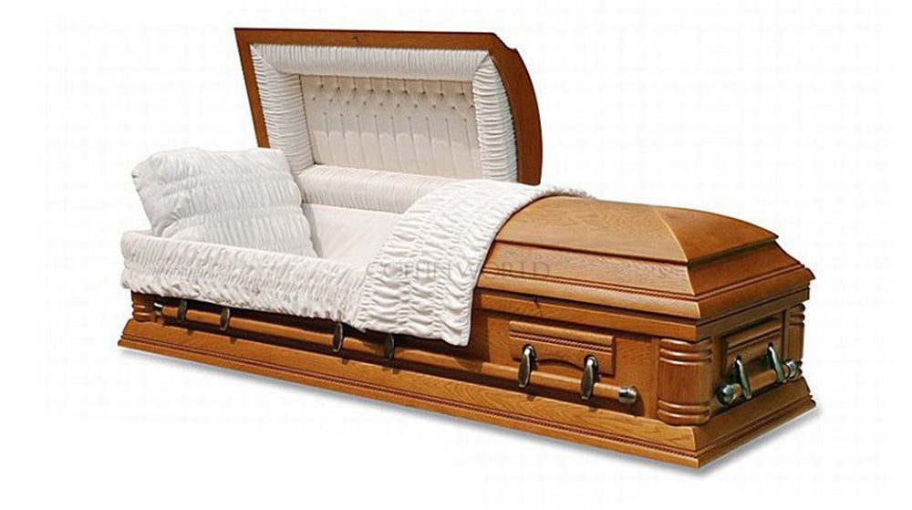 Auberon Solid Oak Wood Casket