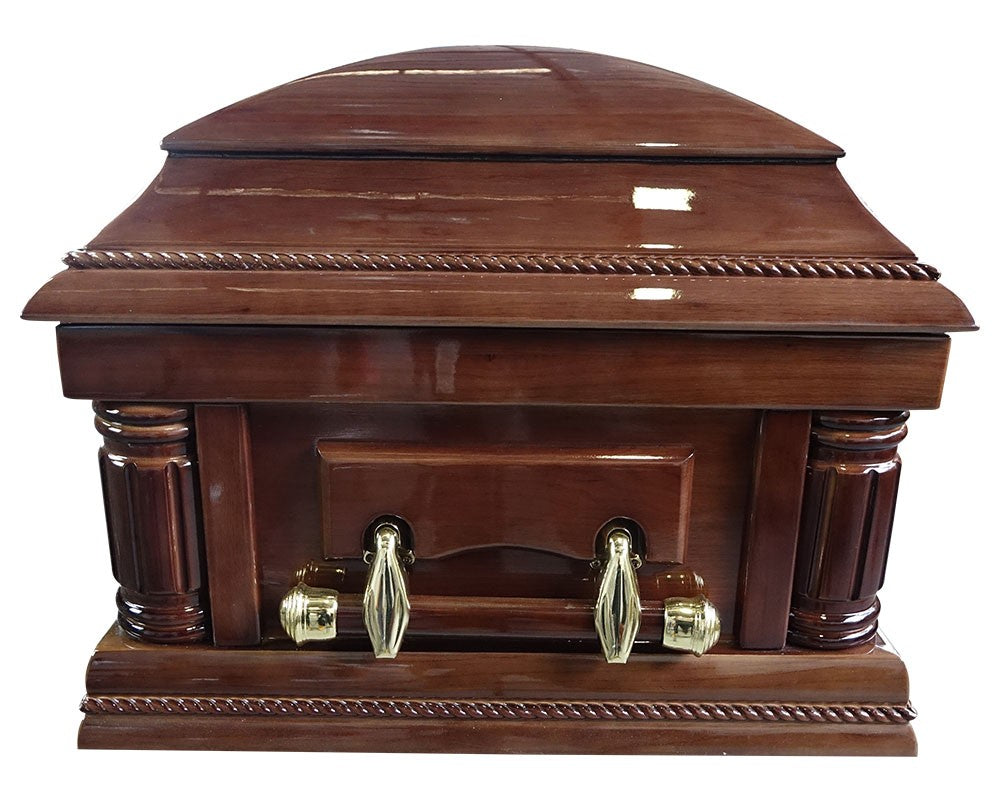 Premium Solid Mahogany Casket - Brown