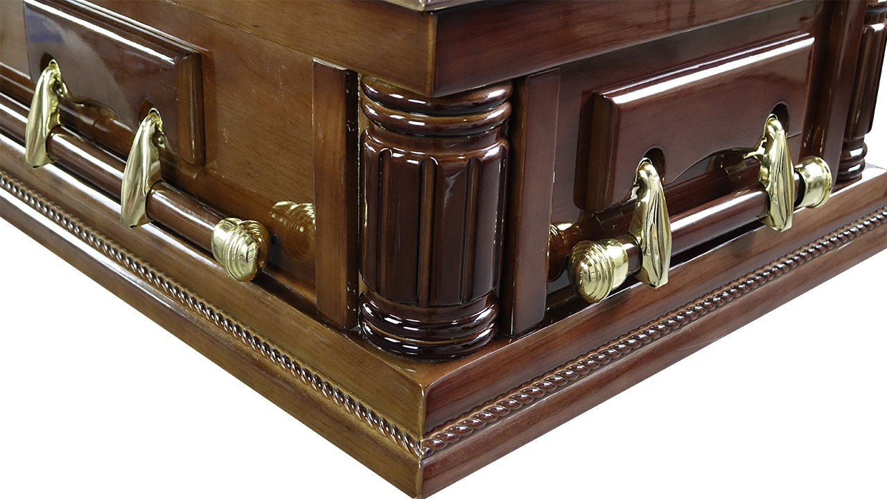 Premium Solid Mahogany Casket - Brown