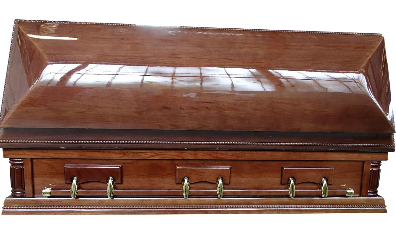 Premium Solid Mahogany Casket - Brown