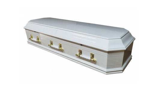 Premium Grecian Urn Casket (Half Lid) - White