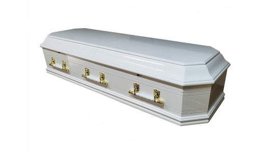 Grecian Urn MDF Casket (Half Lid) - White