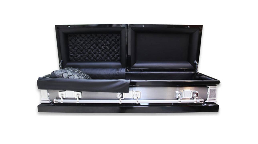 Luke Black Metal Casket - Black