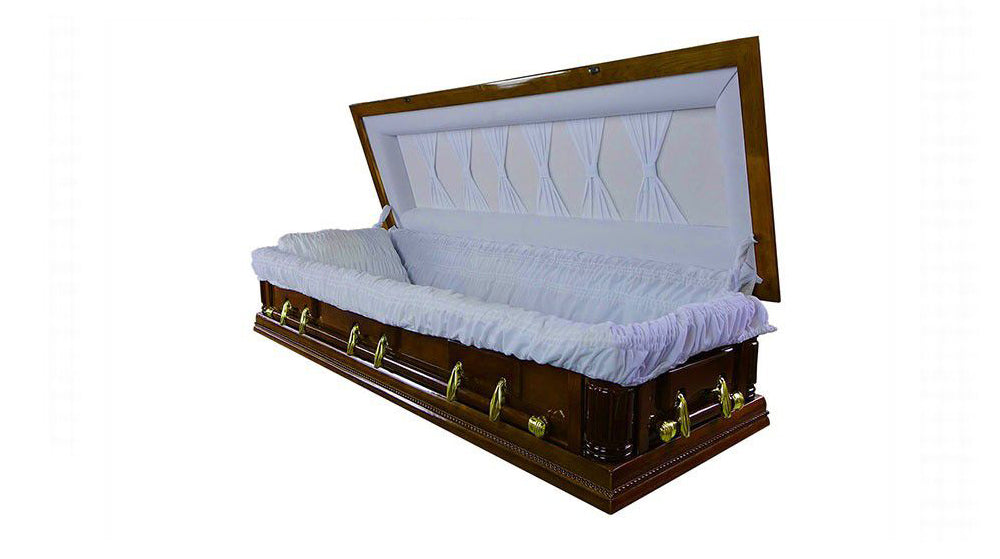 Premium Solid Mahogany Casket - Brown