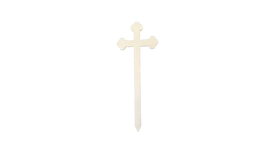 Orthodox Grave Marker Cross, Wooden Gloss - White