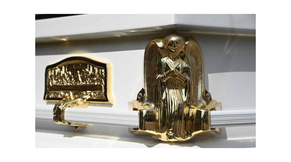 Premium Last Supper Casket (Metal) - White