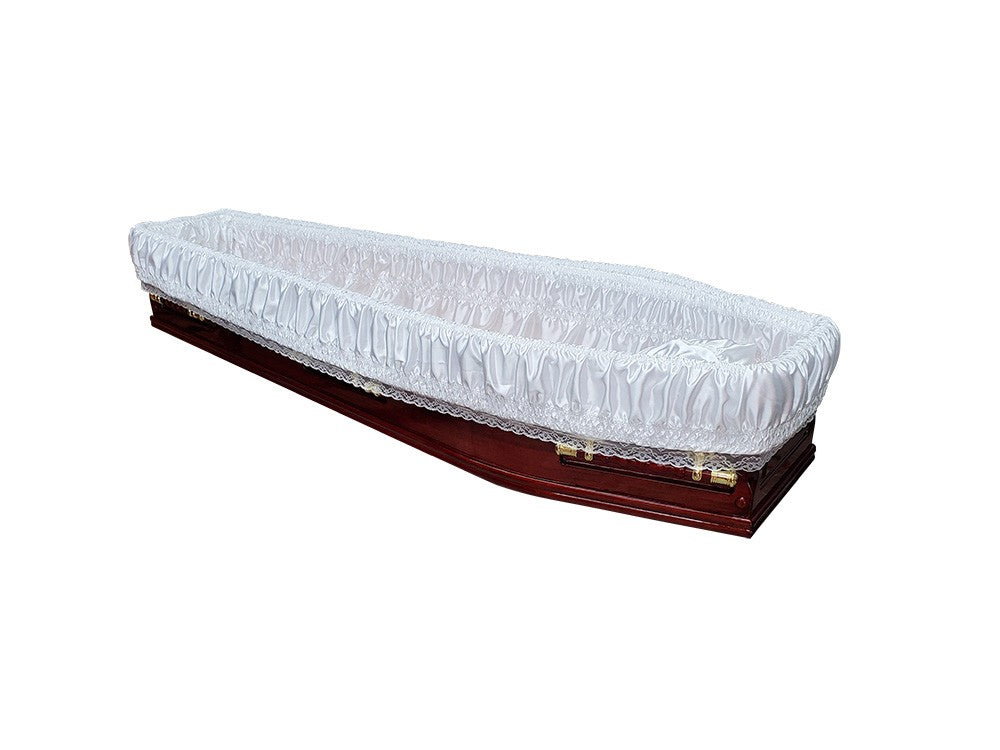 Traditional Denman Triple Raised Lid Coffin – Red Cherry