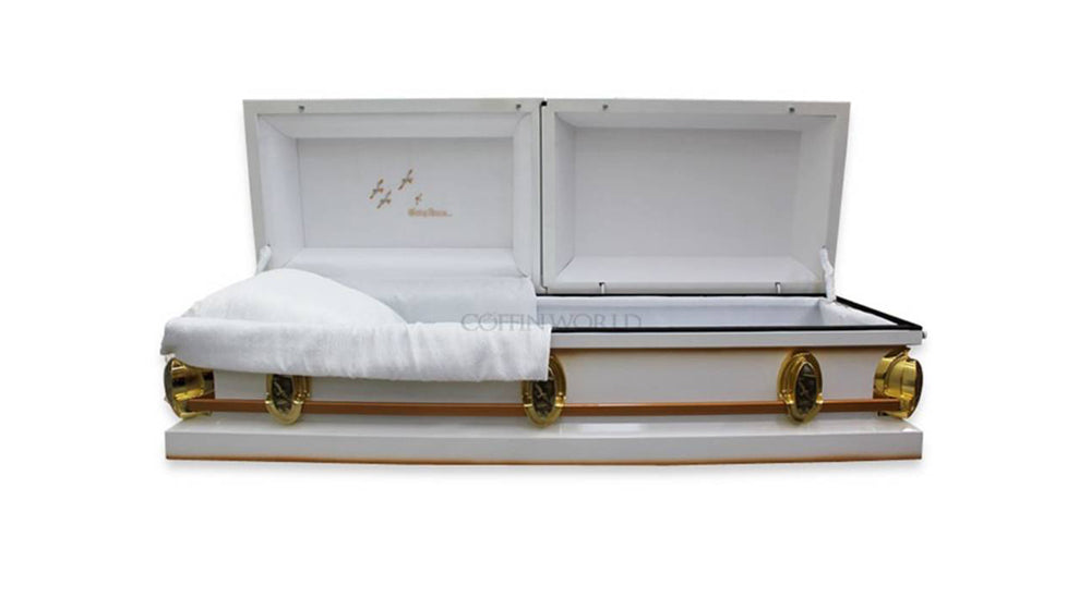 Angelique Metal Casket - Gold Trim