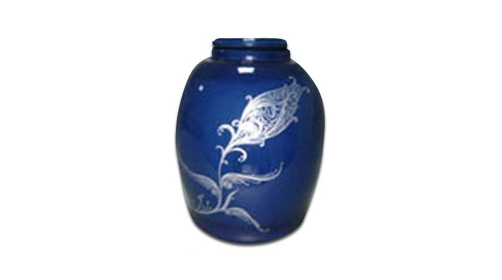 Crown Blue Ceramic Urns