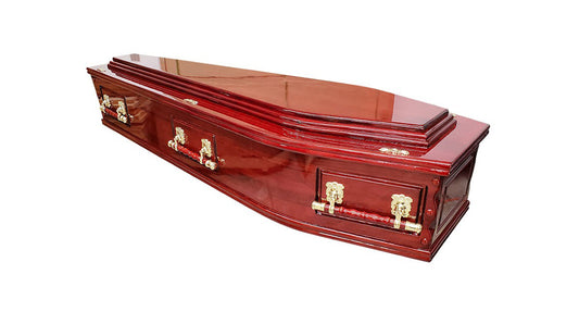 Denman Premium Solid Wood Coffin – Red Cherry