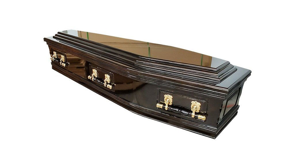 Traditional Denman Triple Raised Lid Coffin - Chocolate